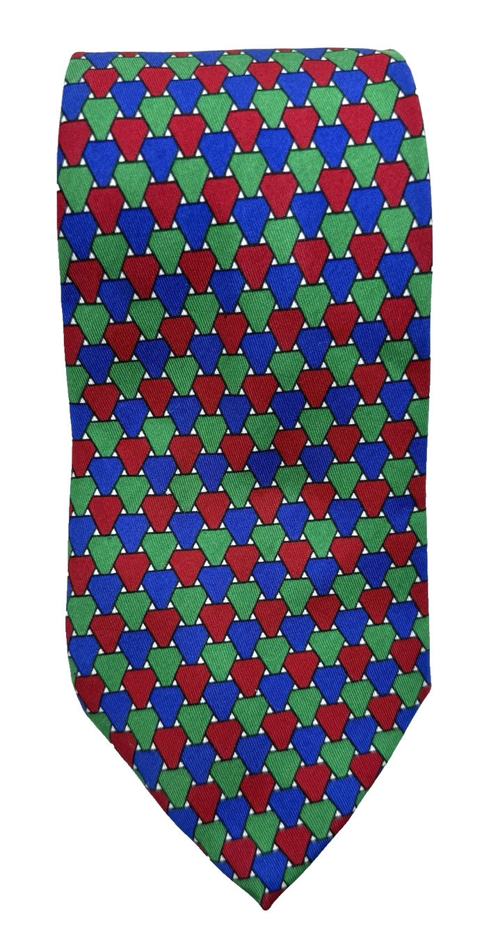 Turnbull Asser silk tie HRH Prince of Wales geometric triangles Quiet Luxury